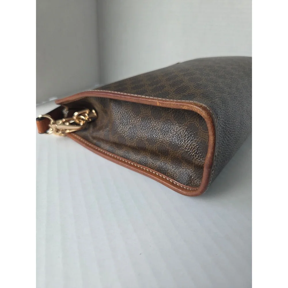 Celine Macadam Triomphe Vintage Shoulder Bag Brown Monogram Coated Canvas